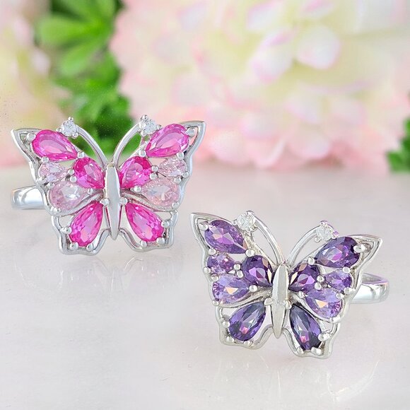 NEW DayDreamer Butterfly Ring Collection - 925 Sterling Silver Ring SIZE 7 - Picture 6 of 9